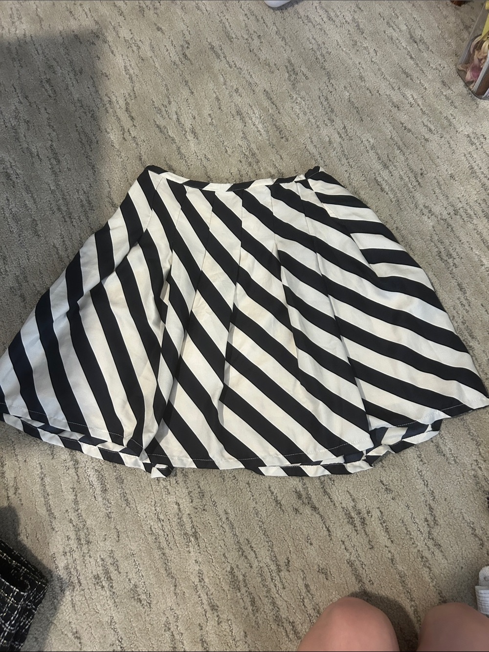 Outback Red Black & White Diagonal Striped Skater Skirt